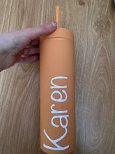 Load image into Gallery viewer, Plain font Personalised skinny tumblers