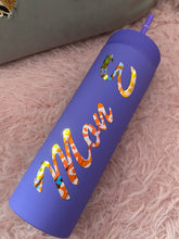 Load image into Gallery viewer, Leopard print text Personalised skinny tumblers