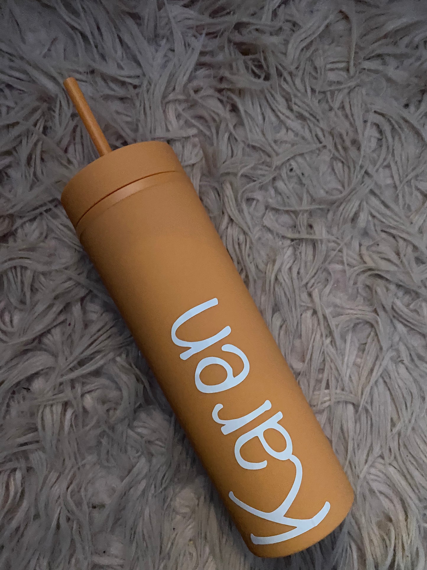 Plain font Personalised skinny tumblers