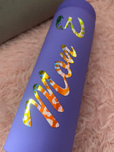 Load image into Gallery viewer, Leopard print text Personalised skinny tumblers