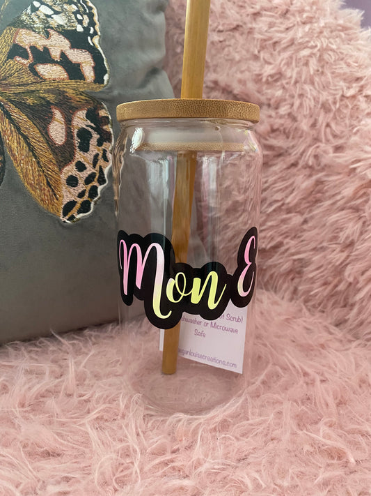 personalised ombre style glass can
