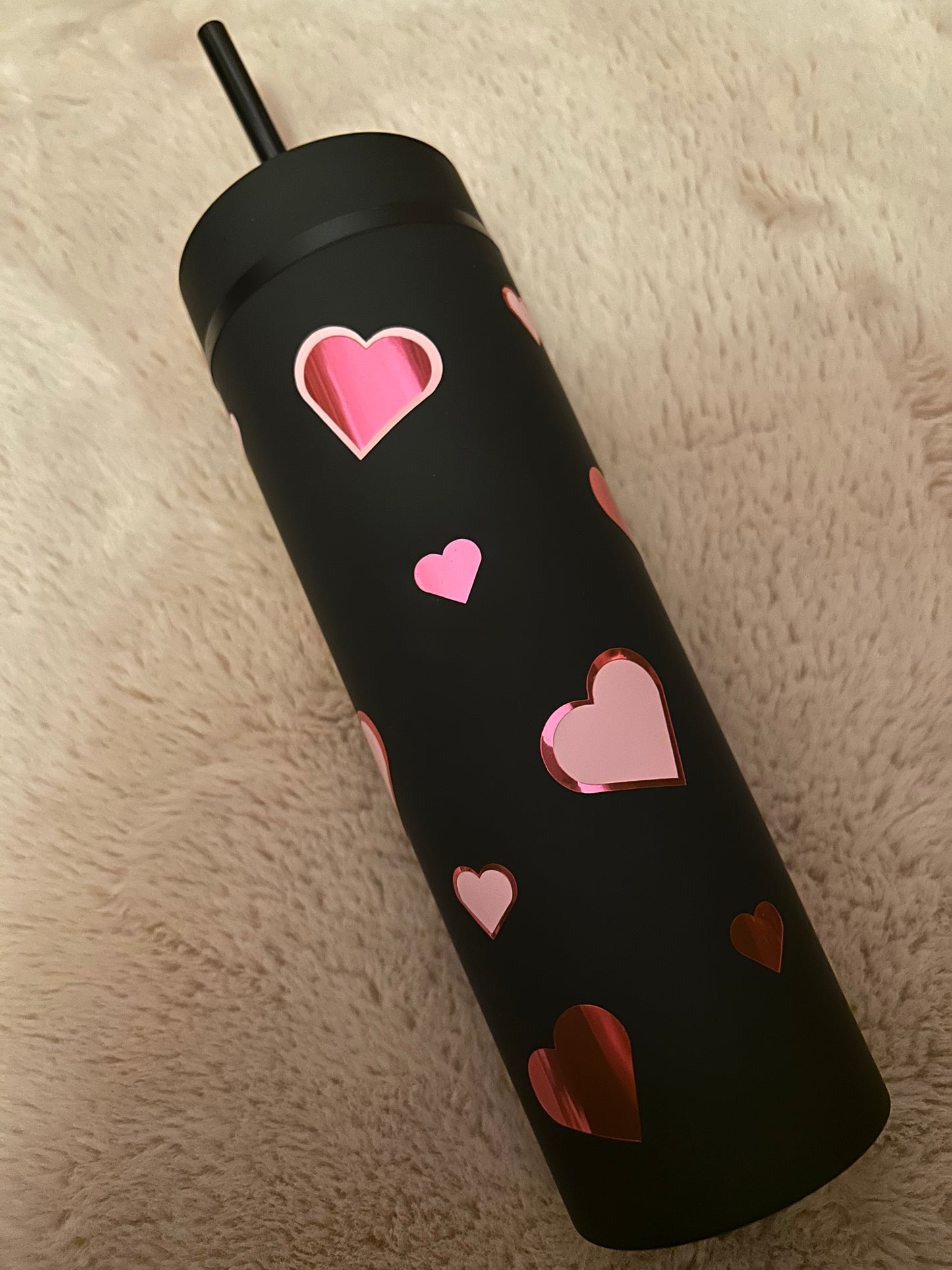 Love heart skinny tumblers