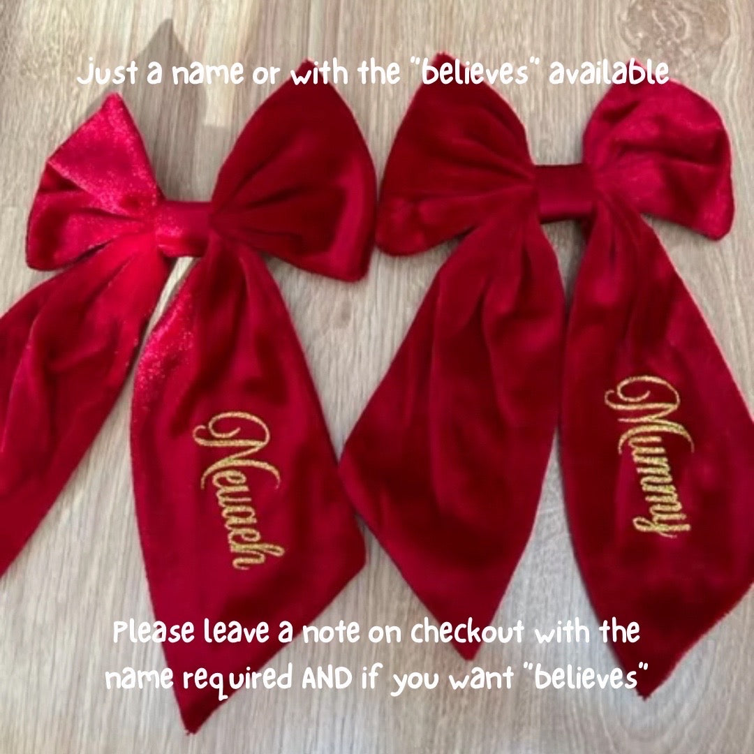 Personalised Christmas Hair Bow