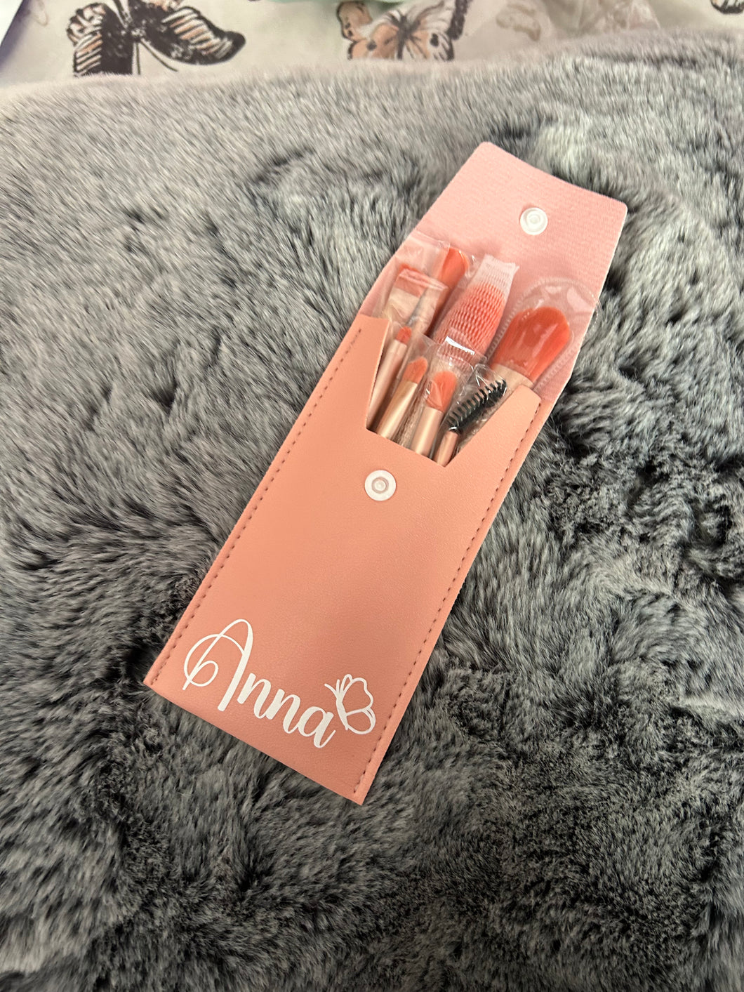 Personalised make up brush travel set