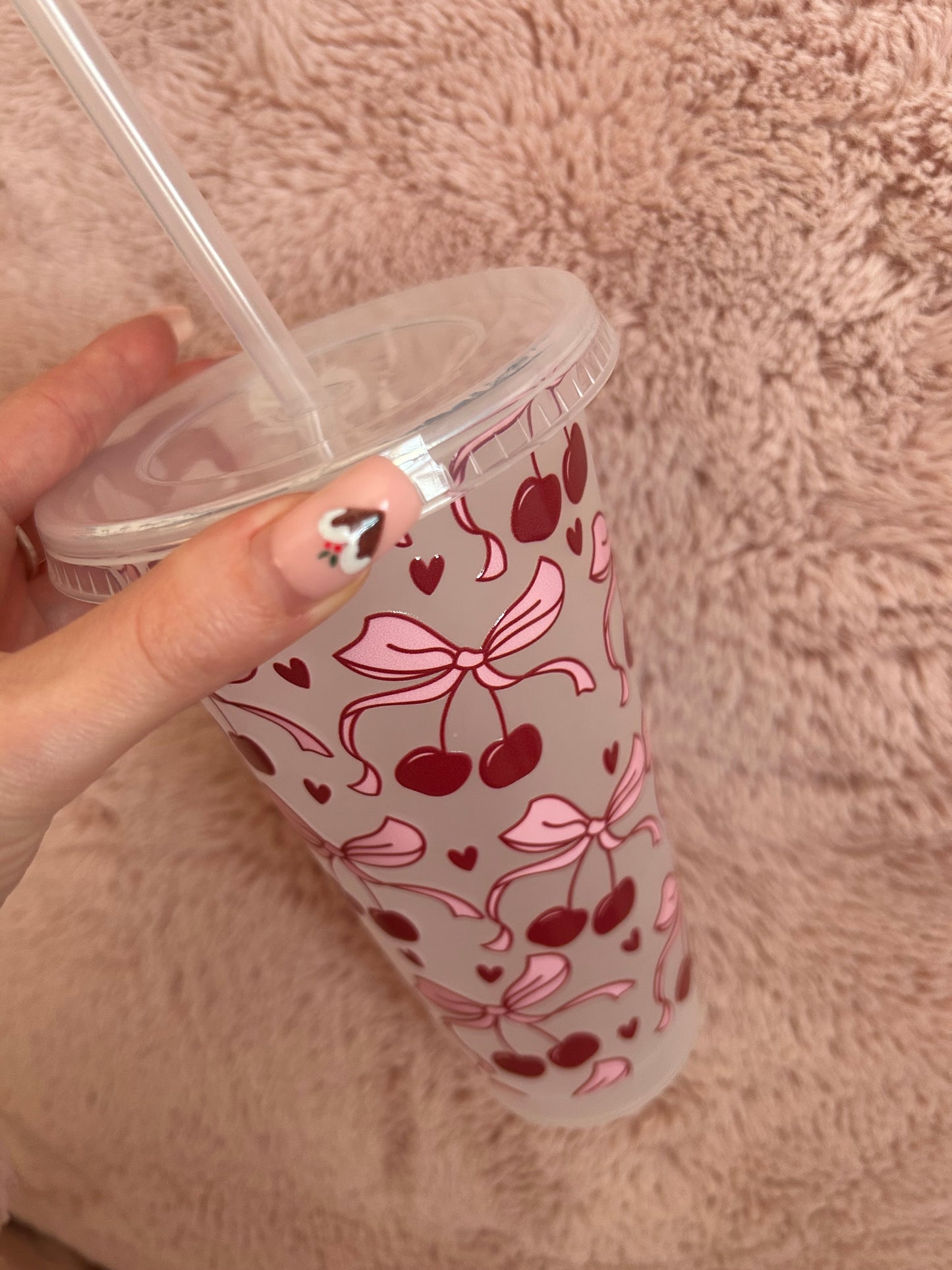 Cherry bow cold cup