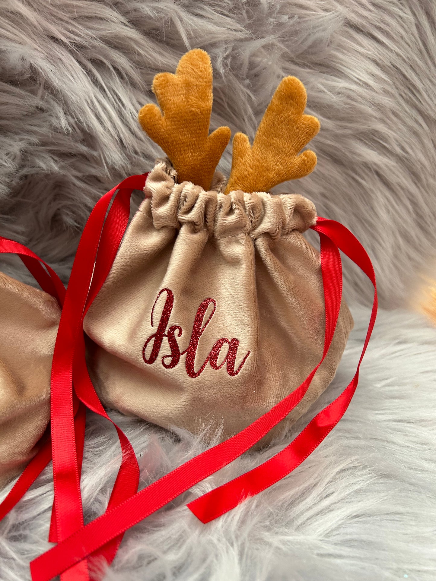 Personalised Reindeer Treat Bag
