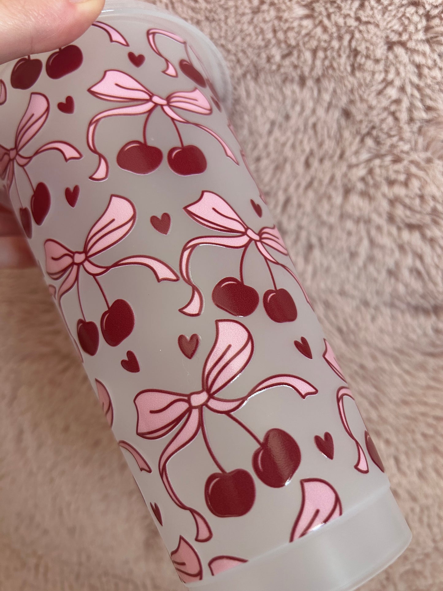 Cherry bow cold cup