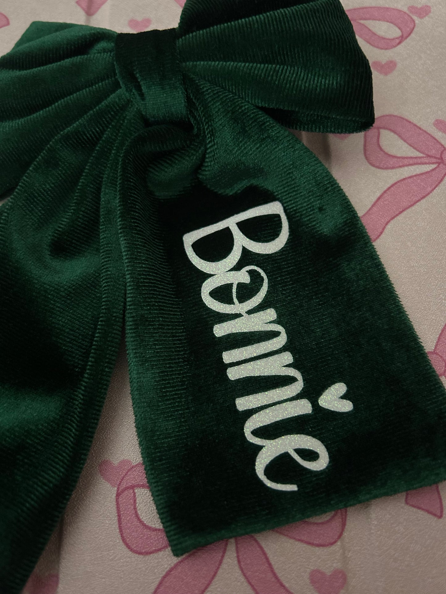 Personalised Velvet hair bow