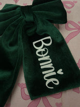 Load image into Gallery viewer, Personalised Velvet hair bow
