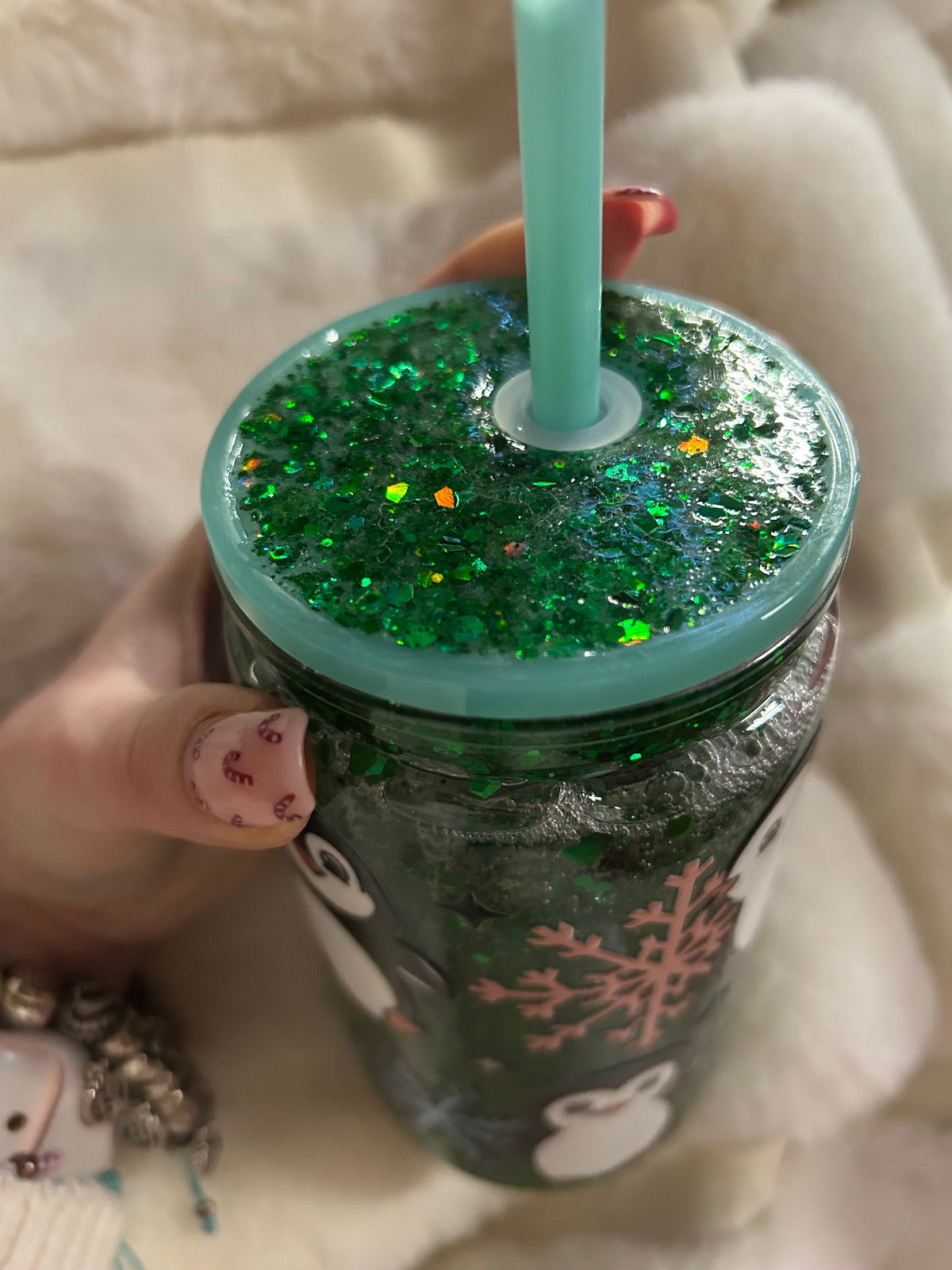 Penguin snowglobe tumbler
