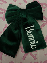 Load image into Gallery viewer, Personalised Velvet hair bow

