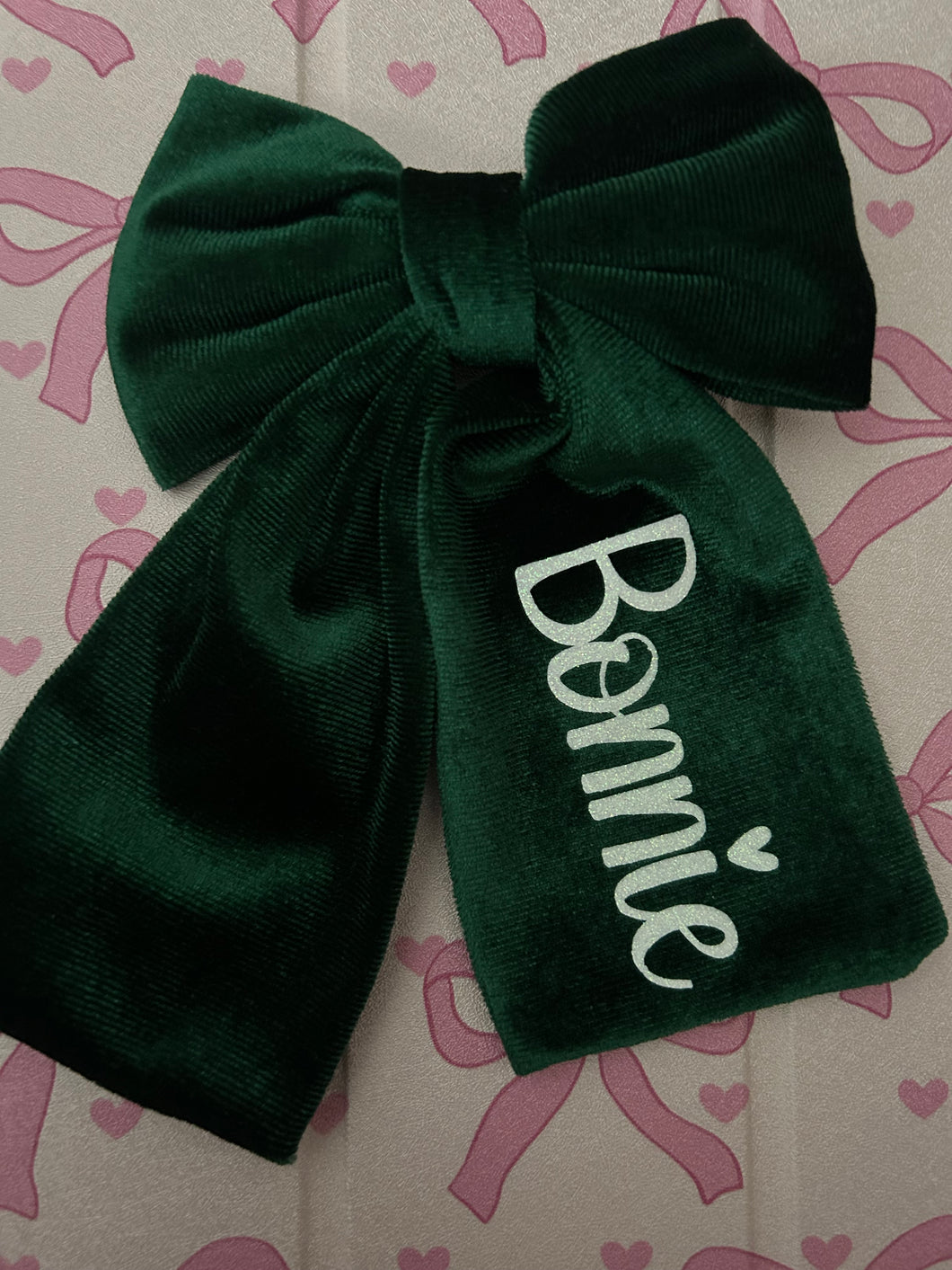 Personalised Velvet hair bow
