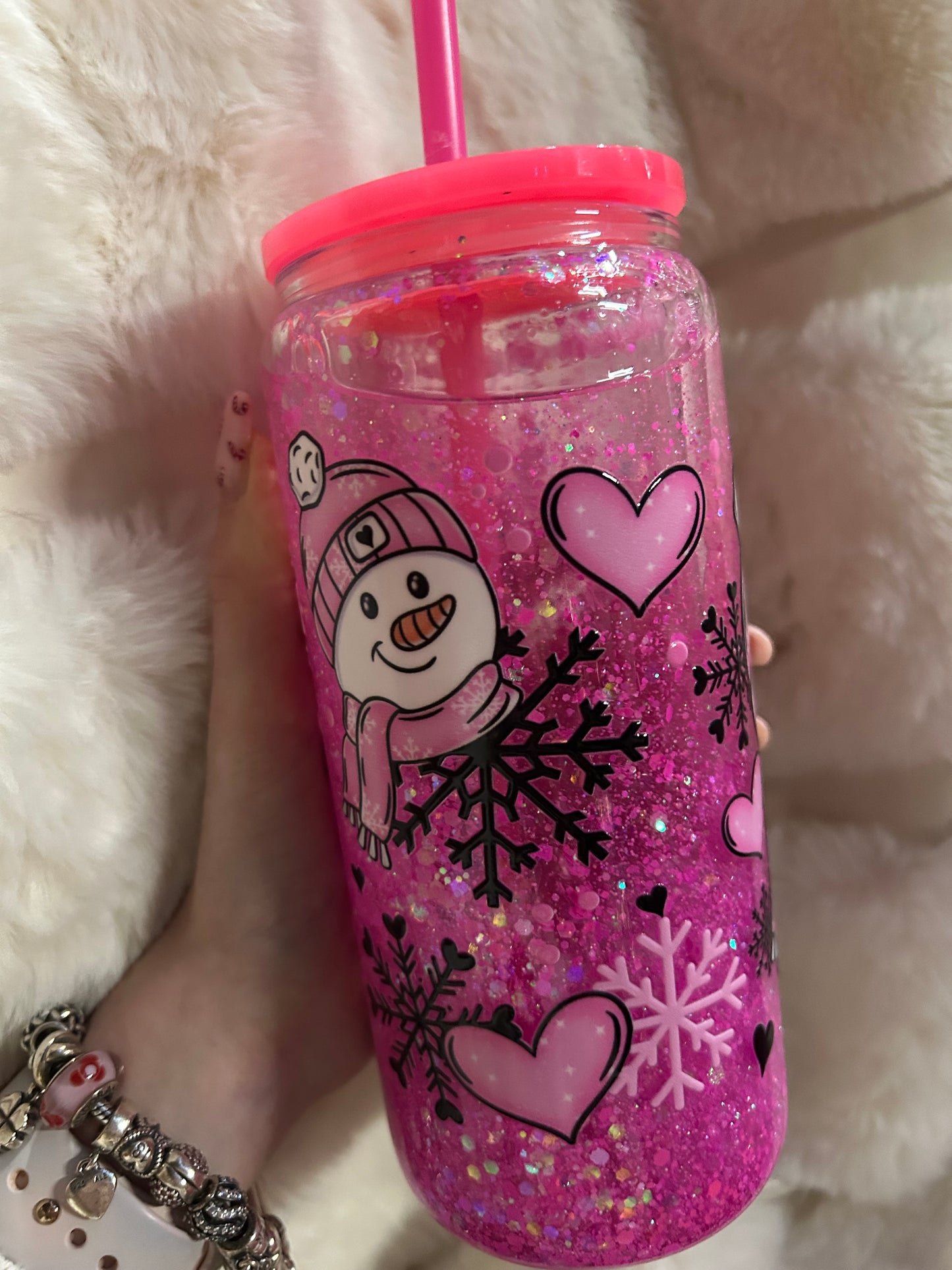 baby its cold outside glass snowglobe tumbler