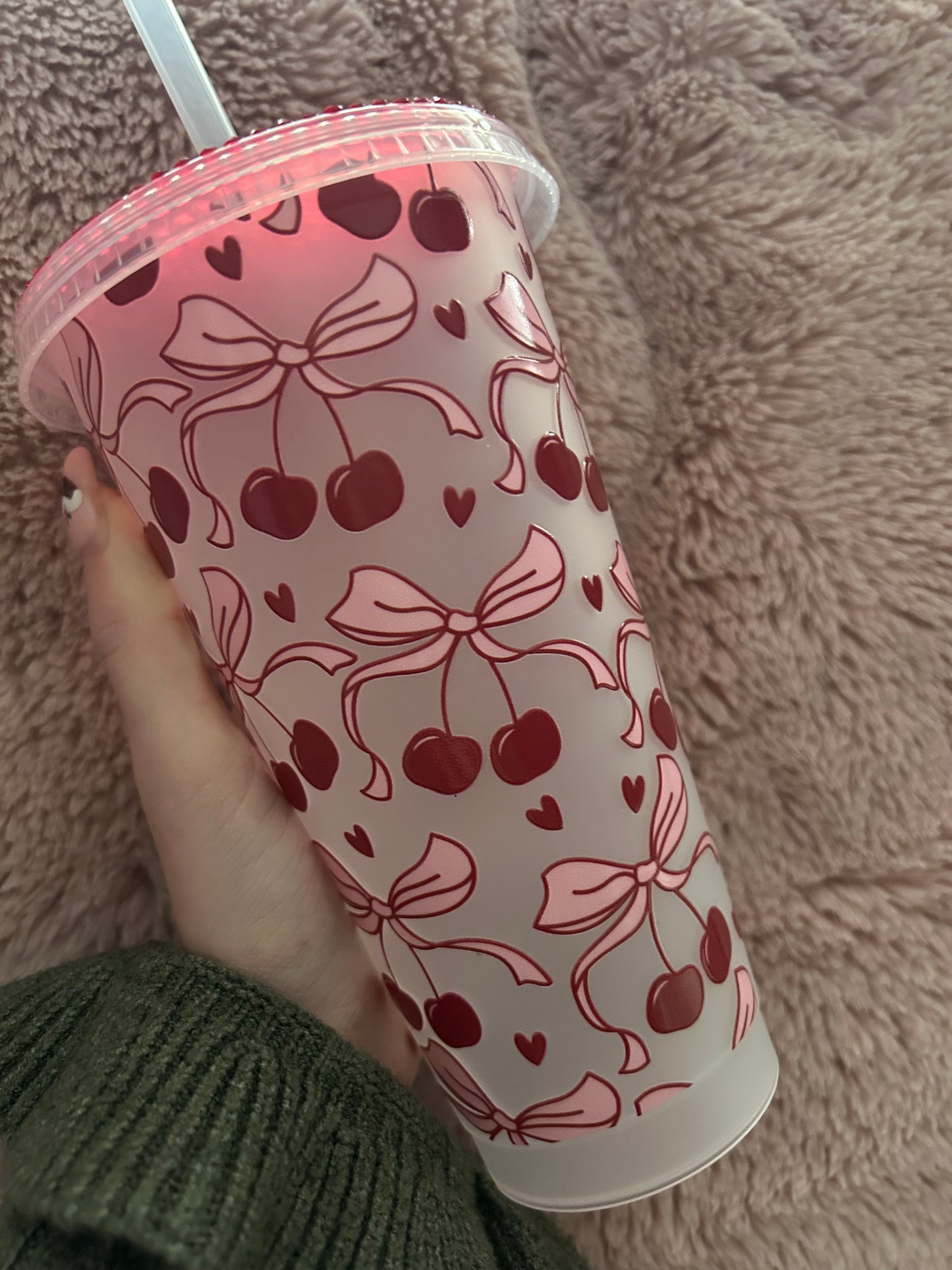 Cherry bow cold cup