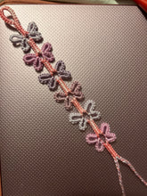 Load image into Gallery viewer, pink ombré and purple butterfly bracelet
