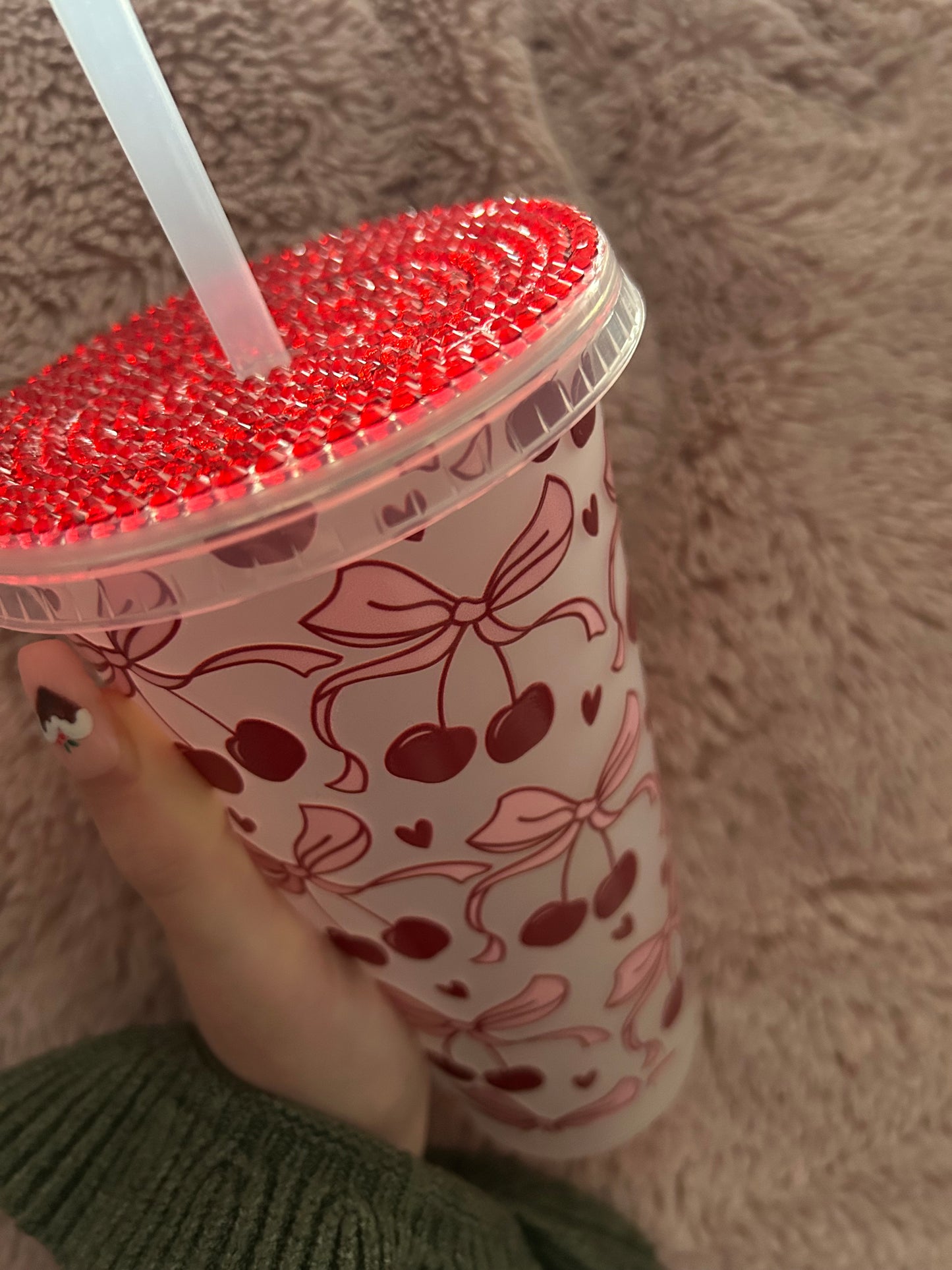 Cherry bow cold cup