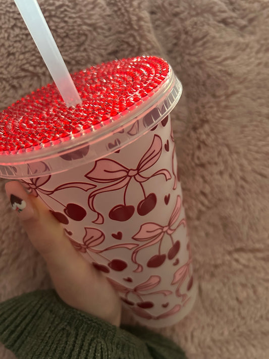 Cherry bow cold cup