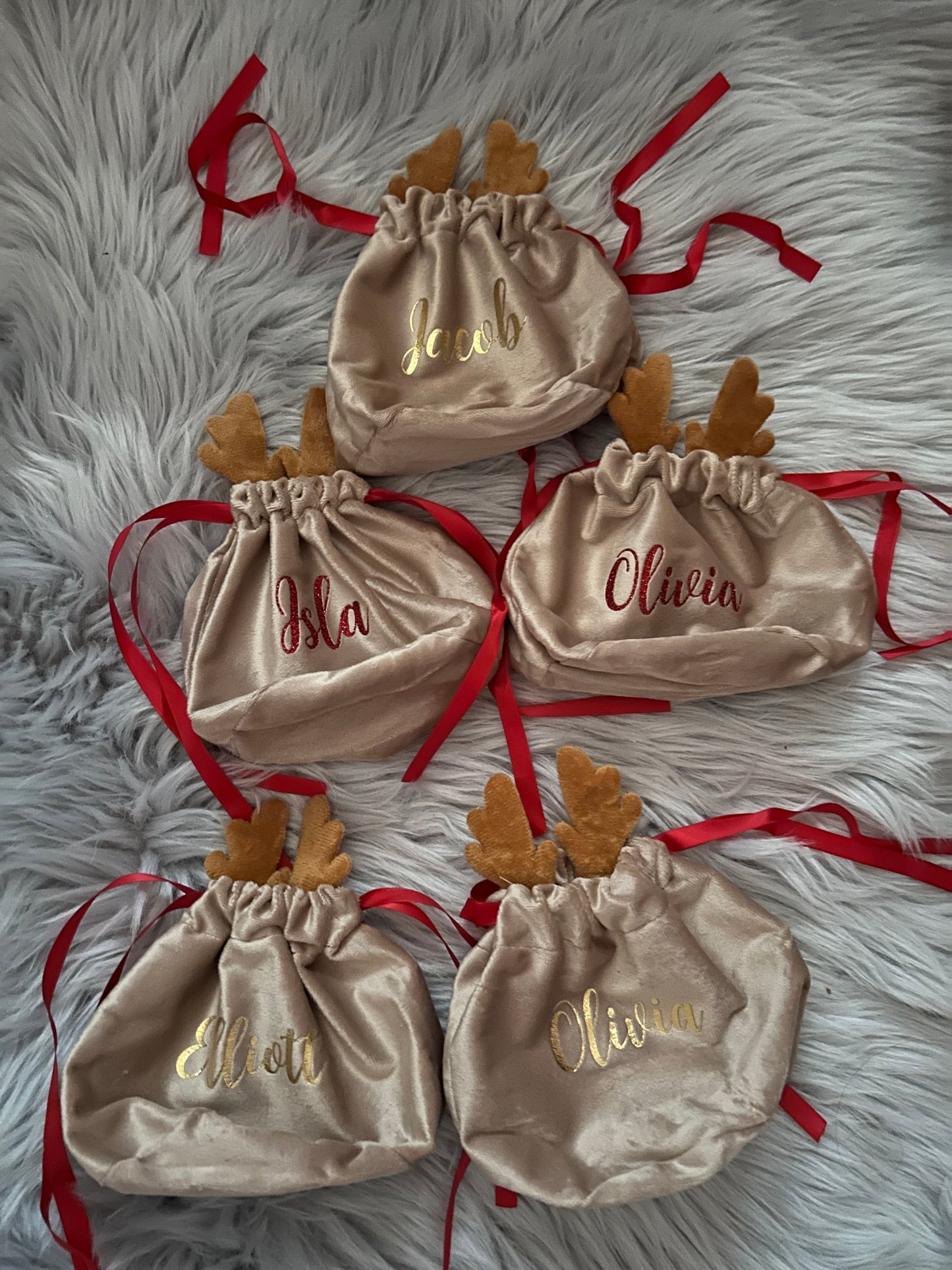 Personalised Reindeer Treat Bag