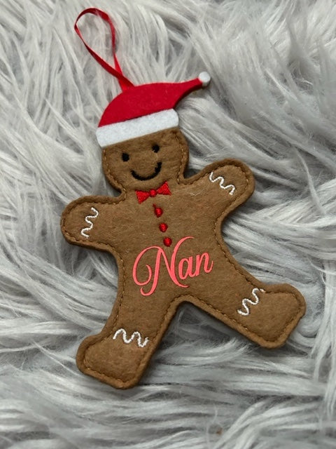 Personalised Gingerbread Man Tree Decoration