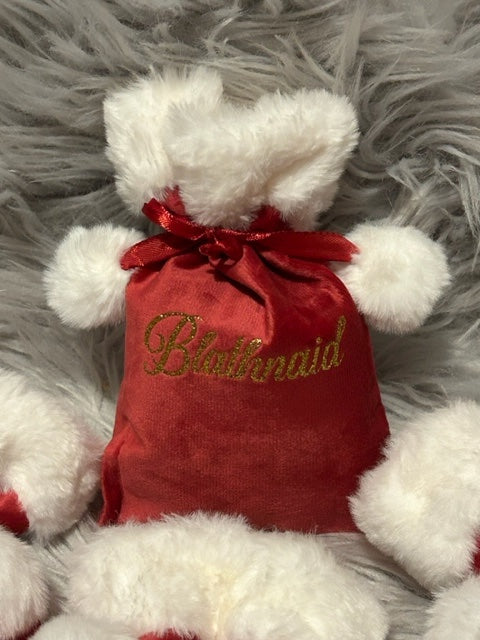 Personalised fluffy Christmas treat bags
