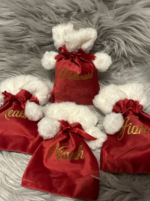 Personalised fluffy Christmas treat bags