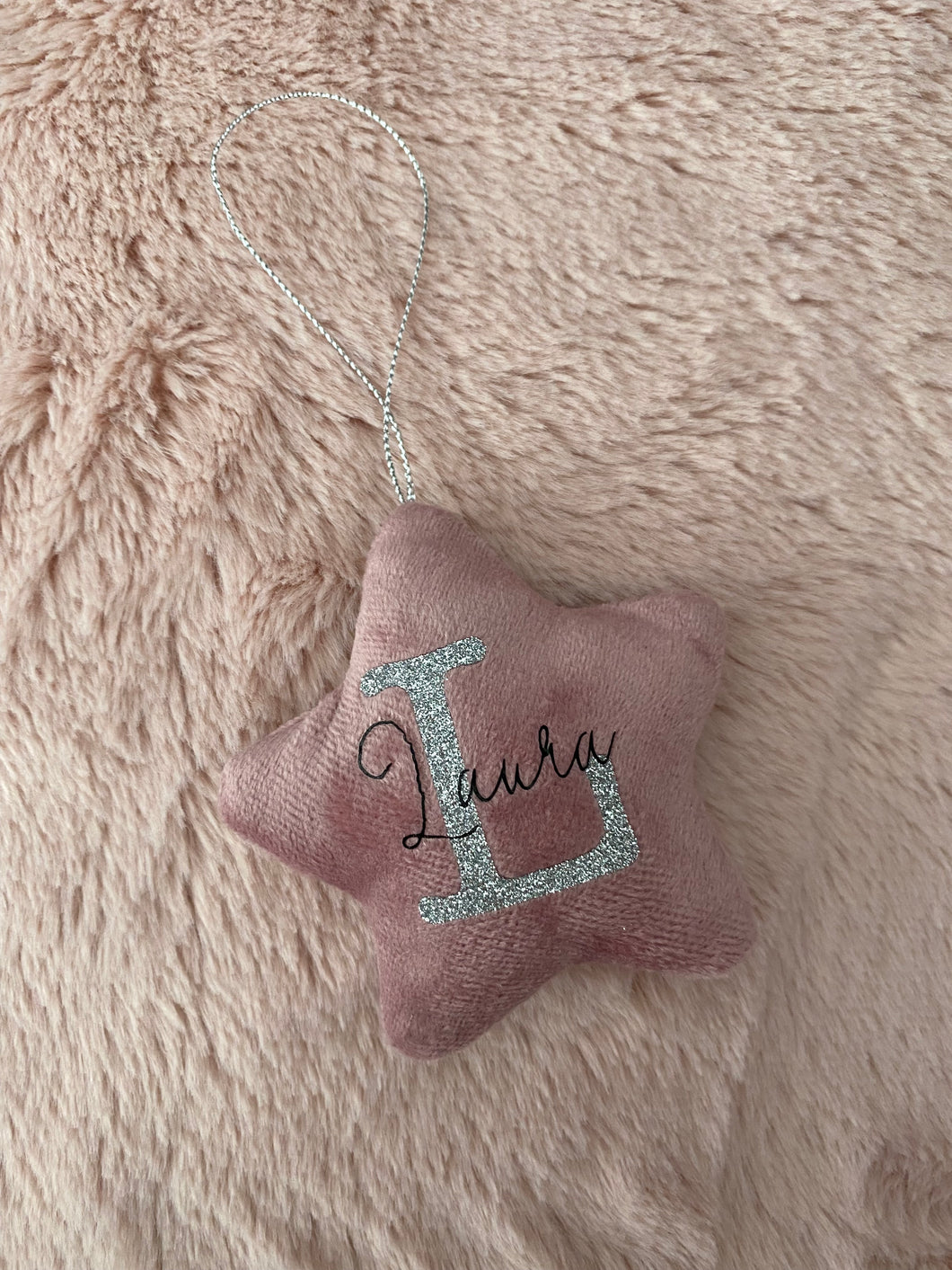 personalised velvet star decoration