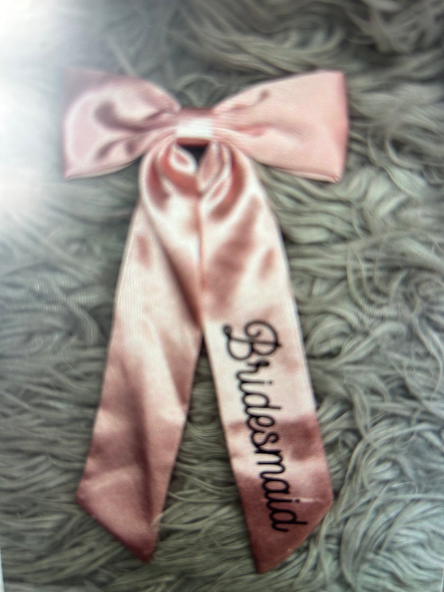 personalised long tail hair bow