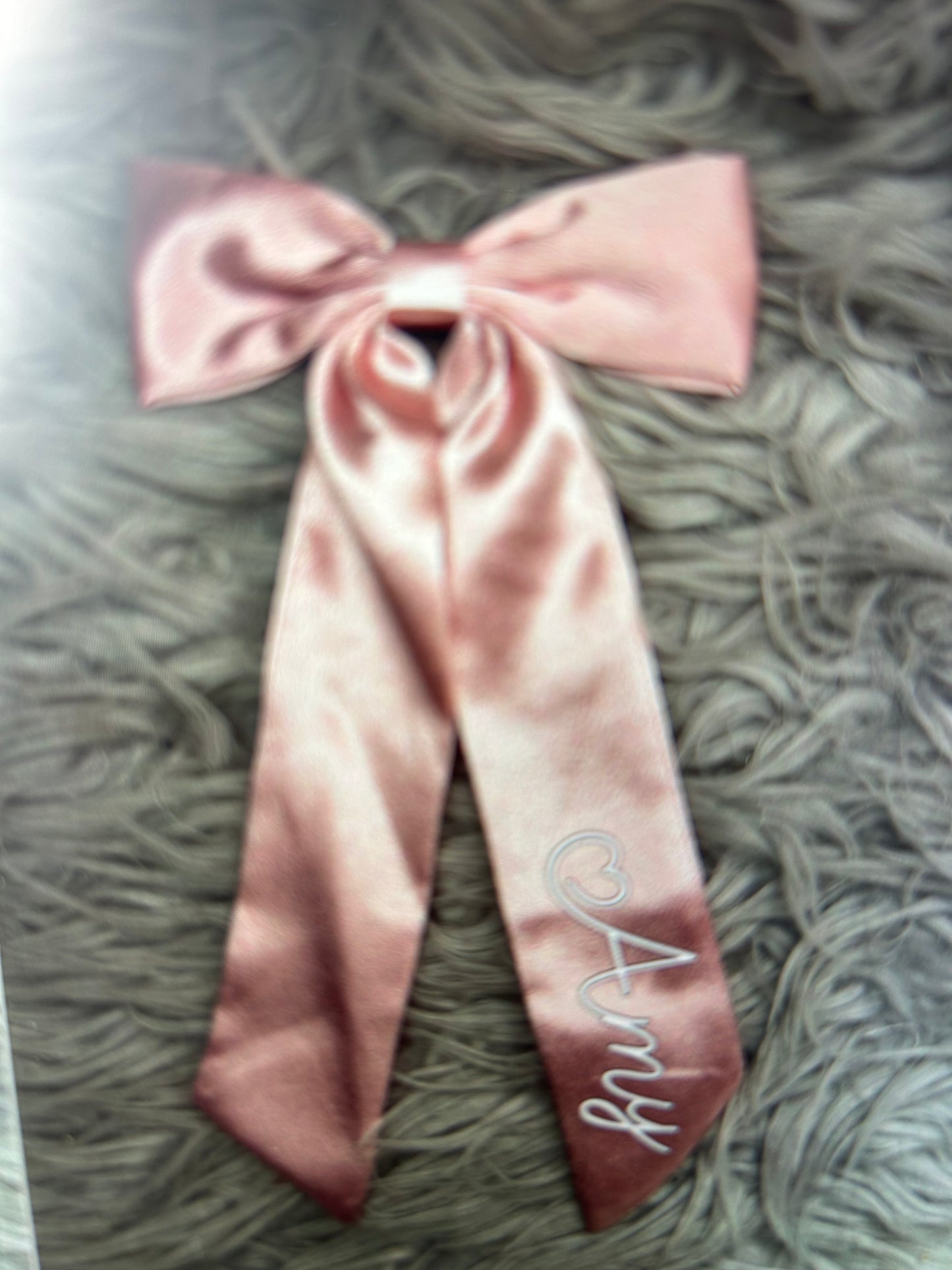 personalised long tail hair bow