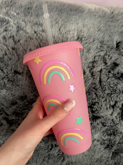 Pink Rainbow Cold Cup