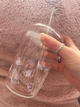 Load image into Gallery viewer, Butterfly glass dome cup and straw
