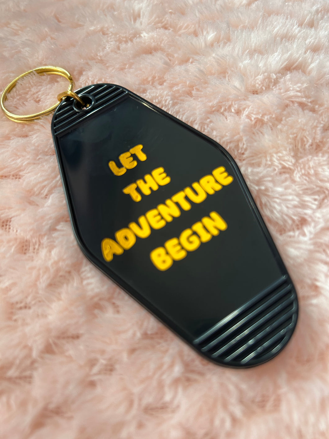 Let the adventure begin motel keyring