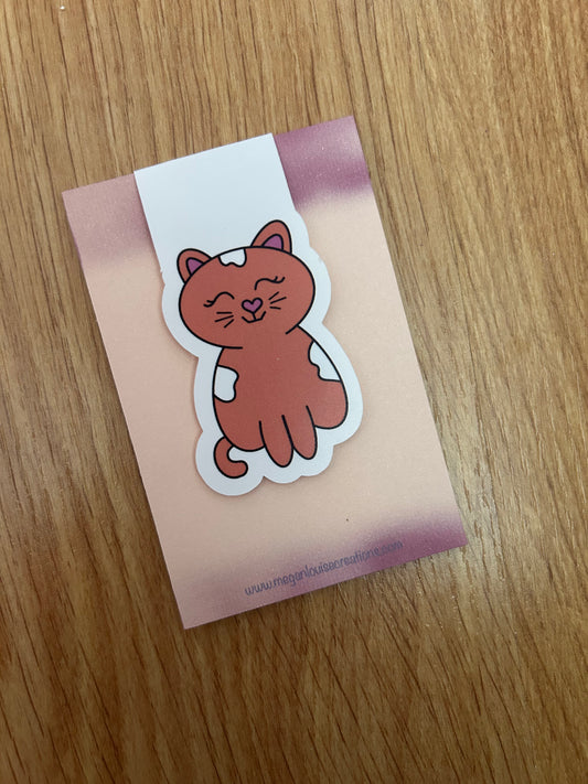 Cat fold over magnetic bookmark