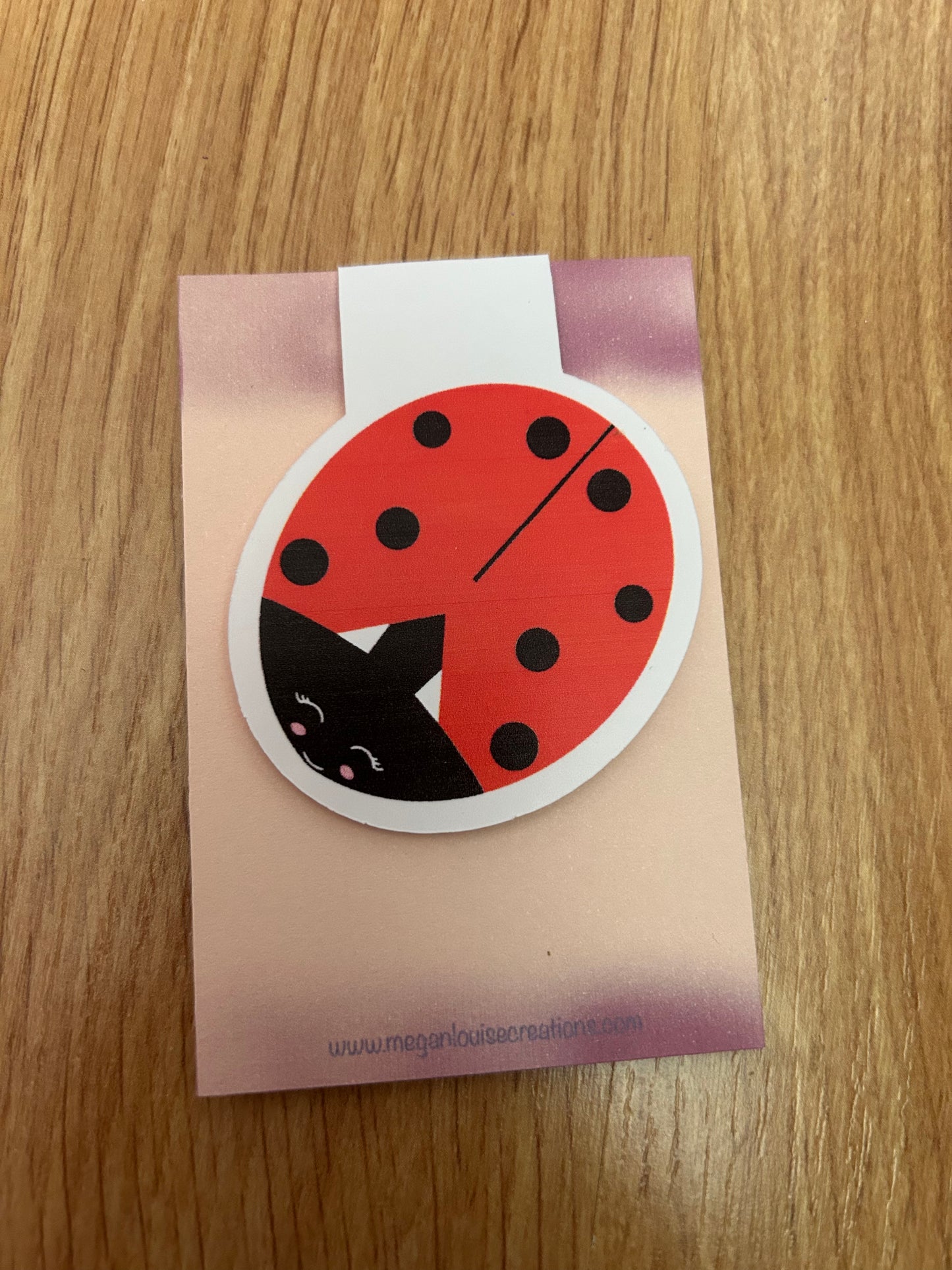 Ladybird fold over magnetic bookmark