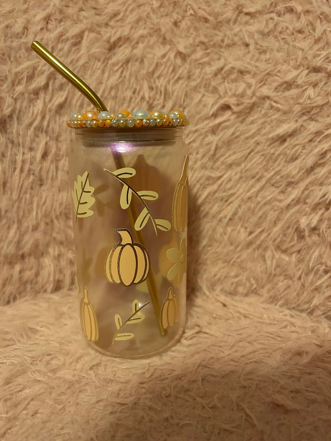 Pumpkin Glass Can