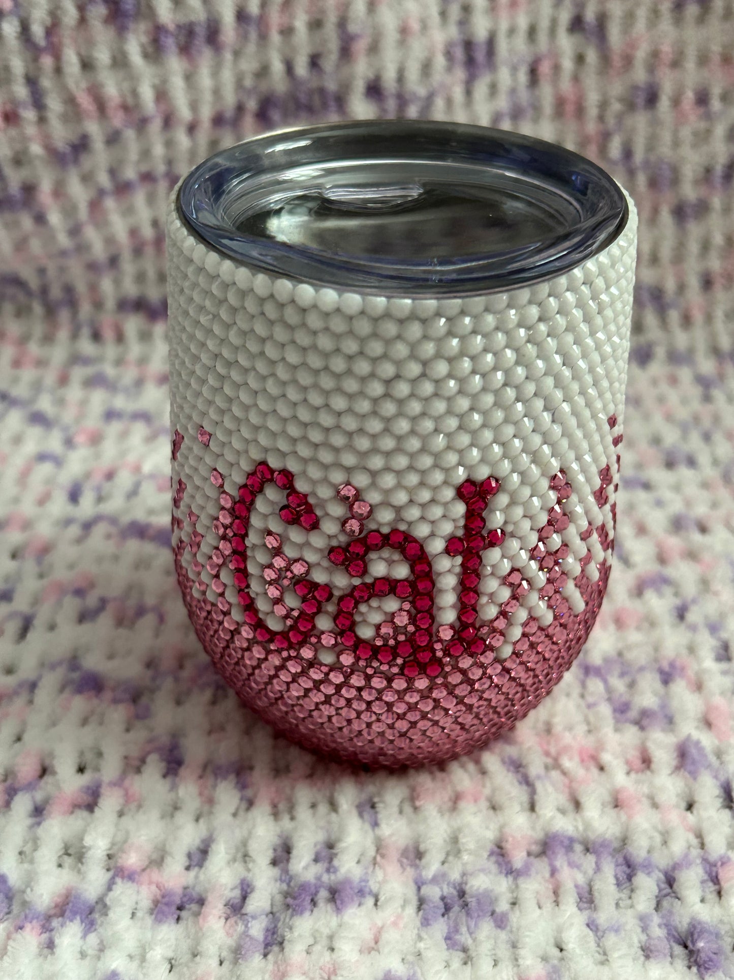 Personalised Ombre Rhinestone stemless tumbler