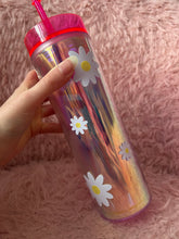 Load image into Gallery viewer, Daisy Iridescent skinny tumbler
