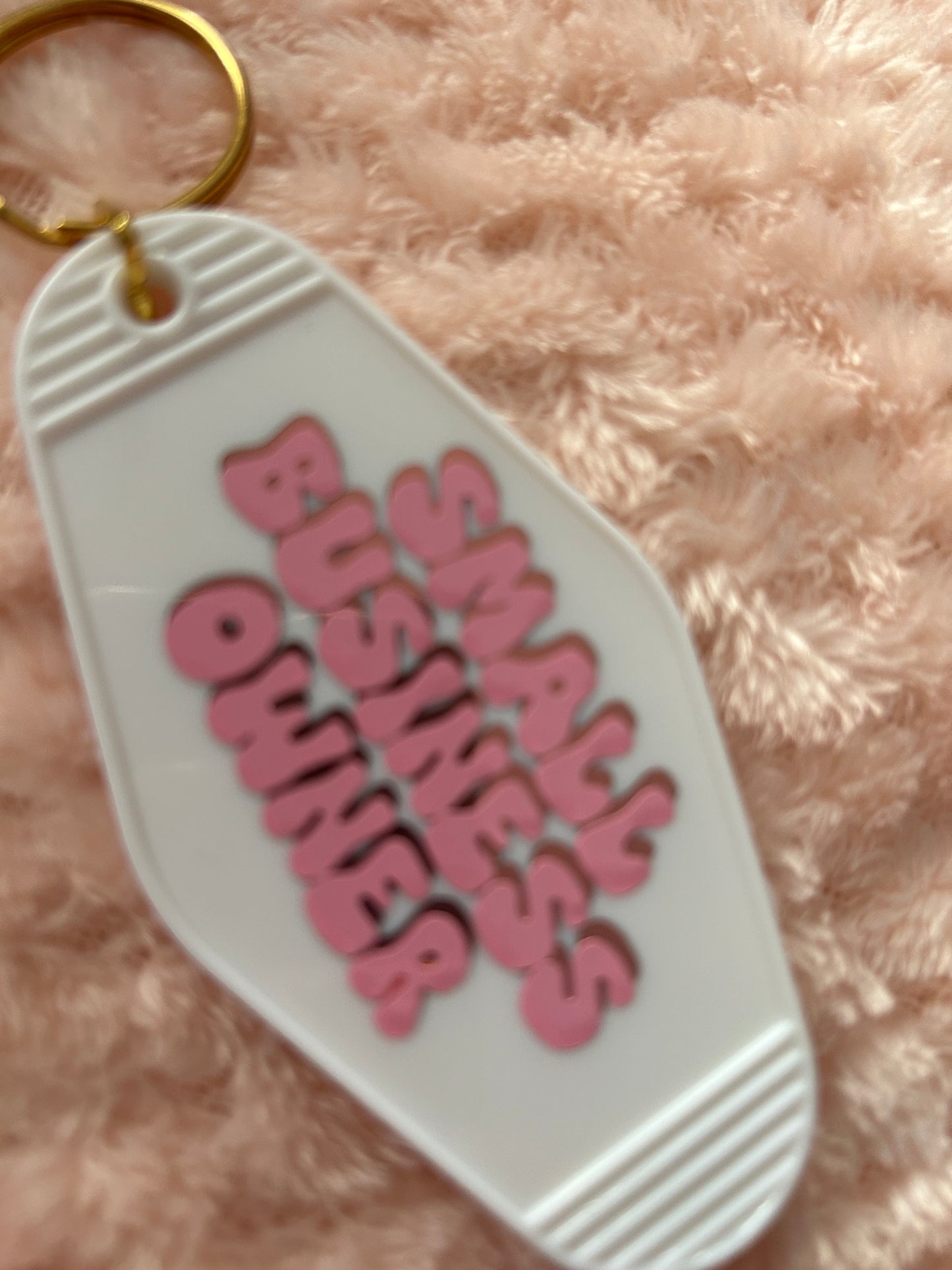 Small business owner motel keyring