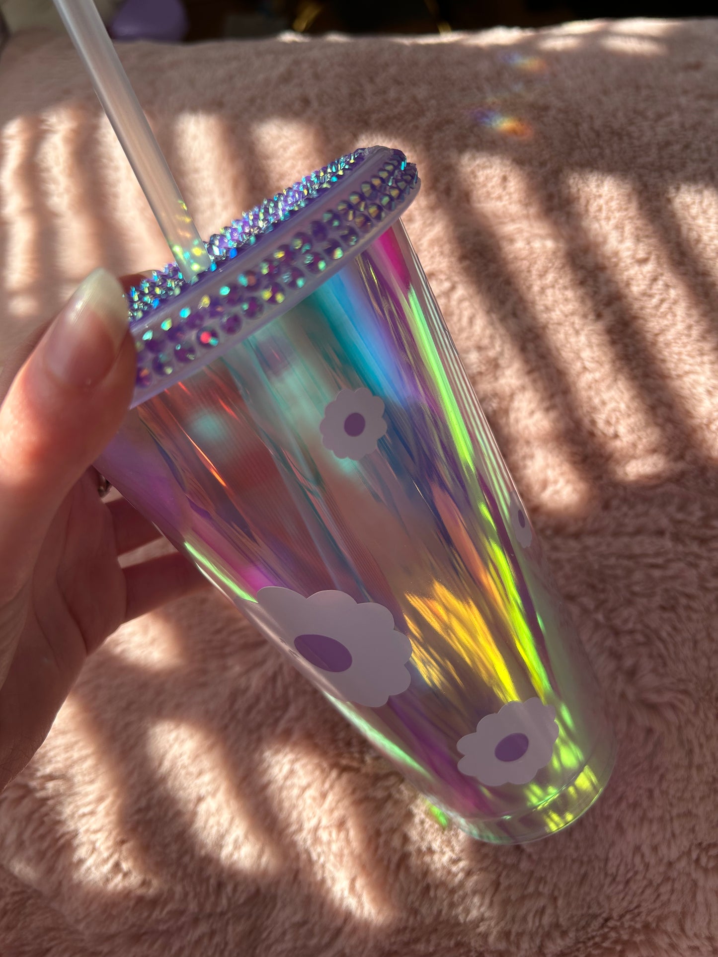 Floral holographic cold cup