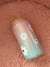 Load image into Gallery viewer, floral ombre glass can
