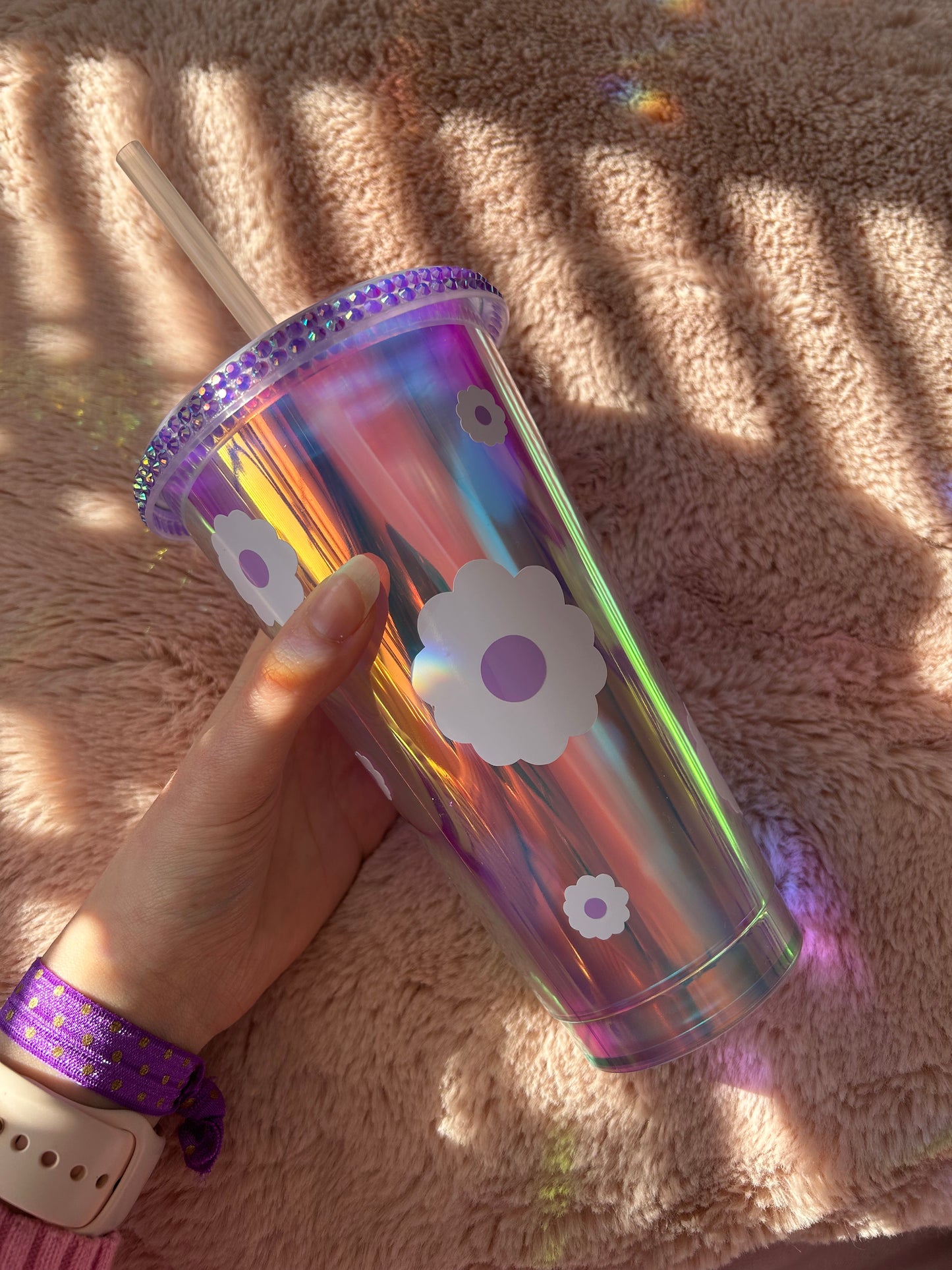 Floral holographic cold cup