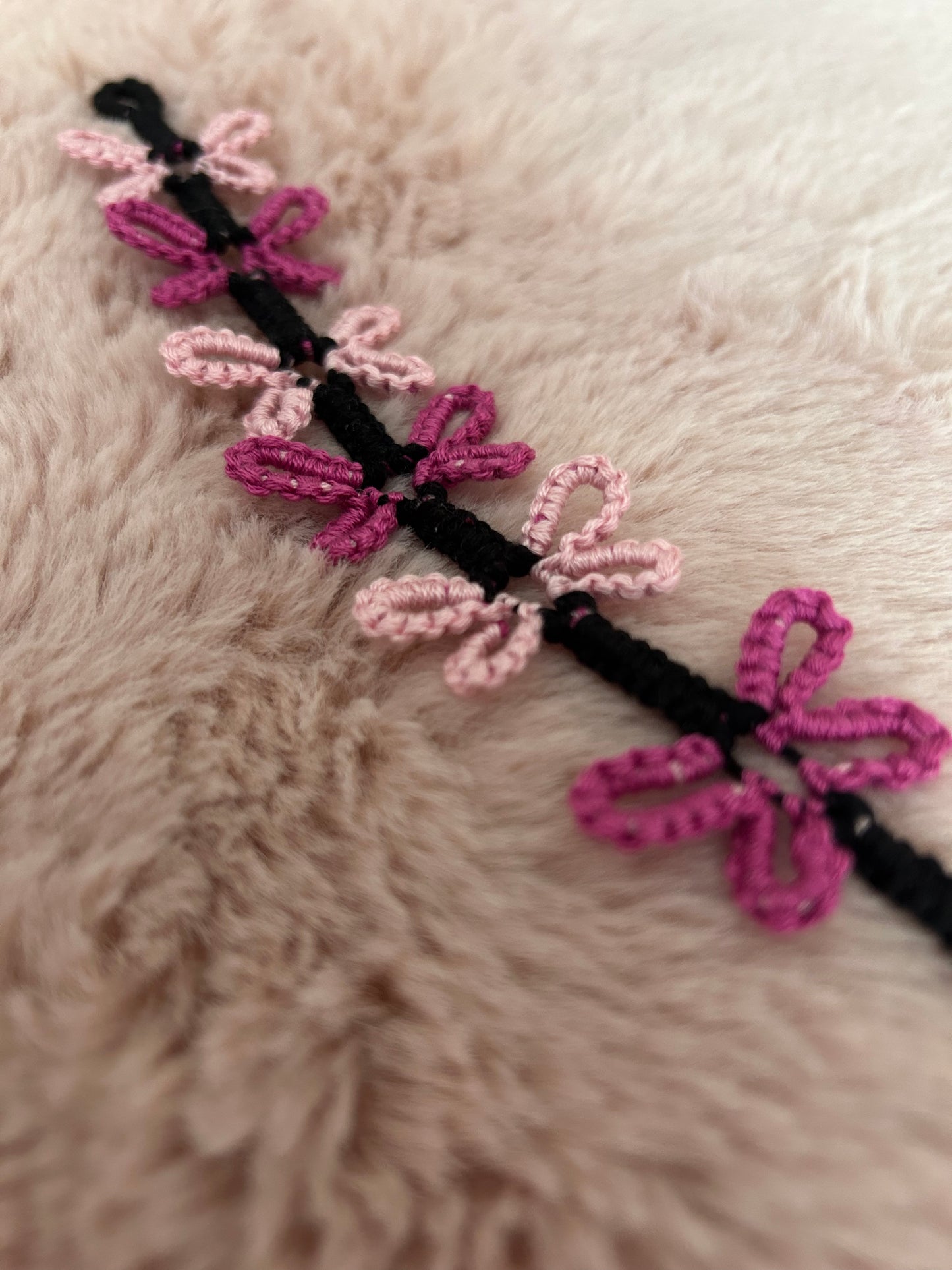 pink/purple butterfly bracelet
