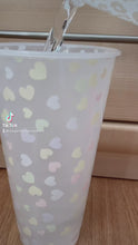 Load and play video in Gallery viewer, Personalised love heart colour changing cold cup
