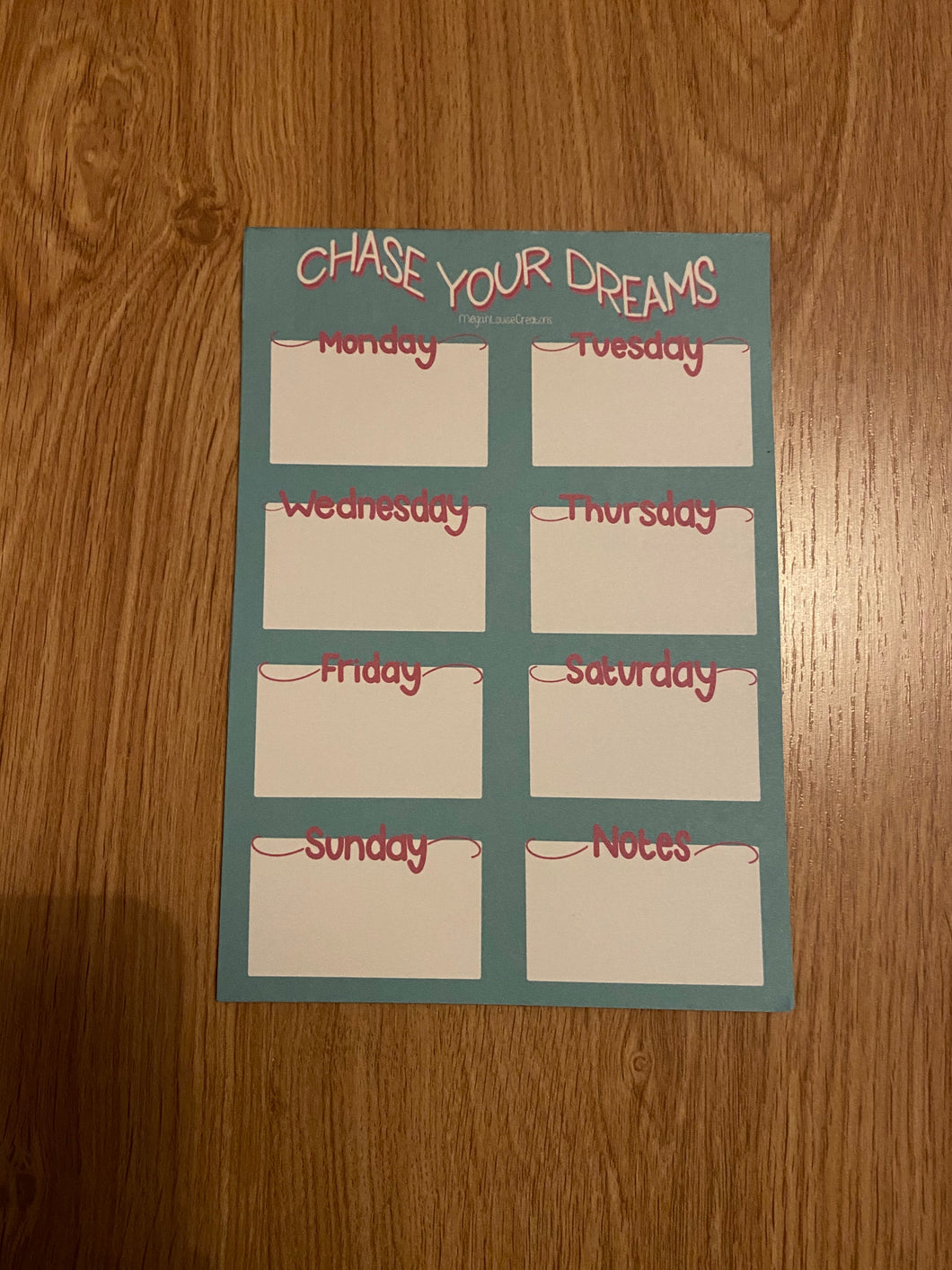 Chase your dreams weekly planner