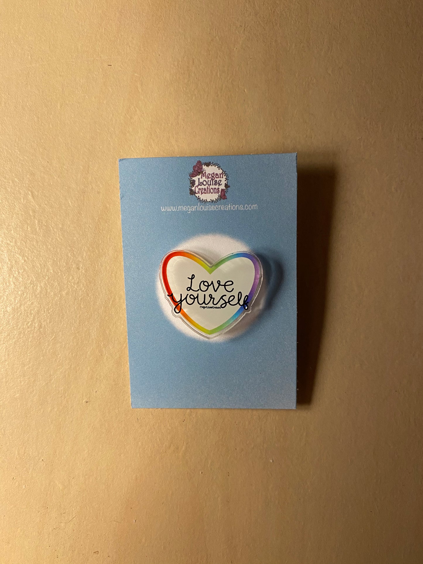 Love yourself pin badge
