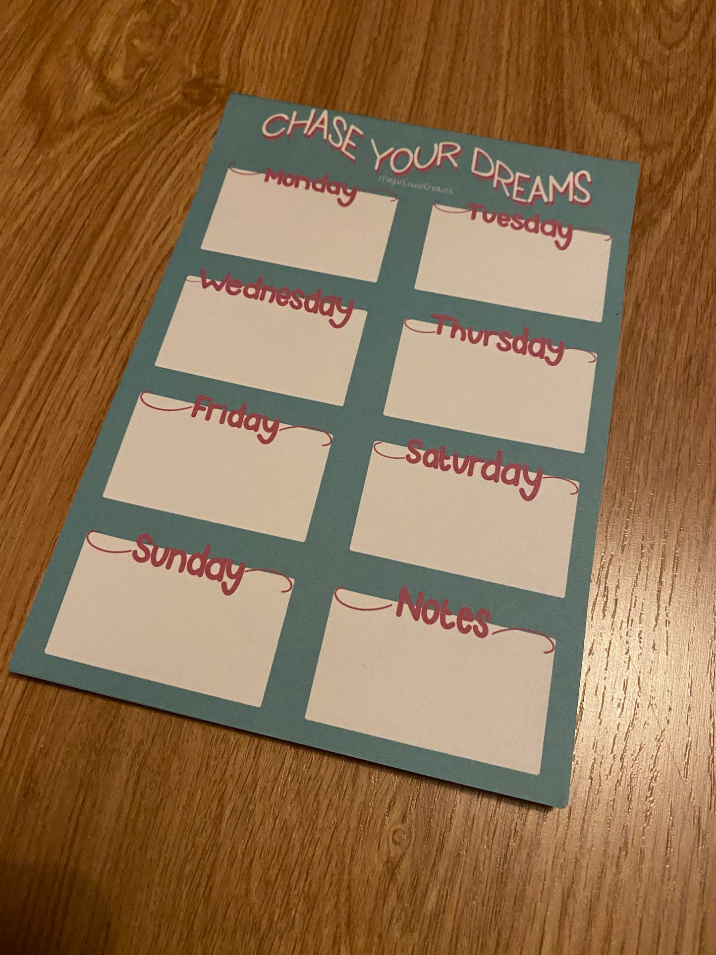 Chase your dreams weekly planner