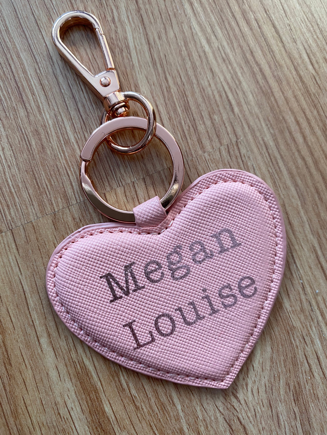 Personalised love heart keyring