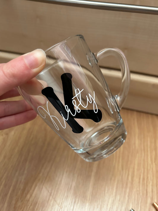 Initial and Name Glass Mug