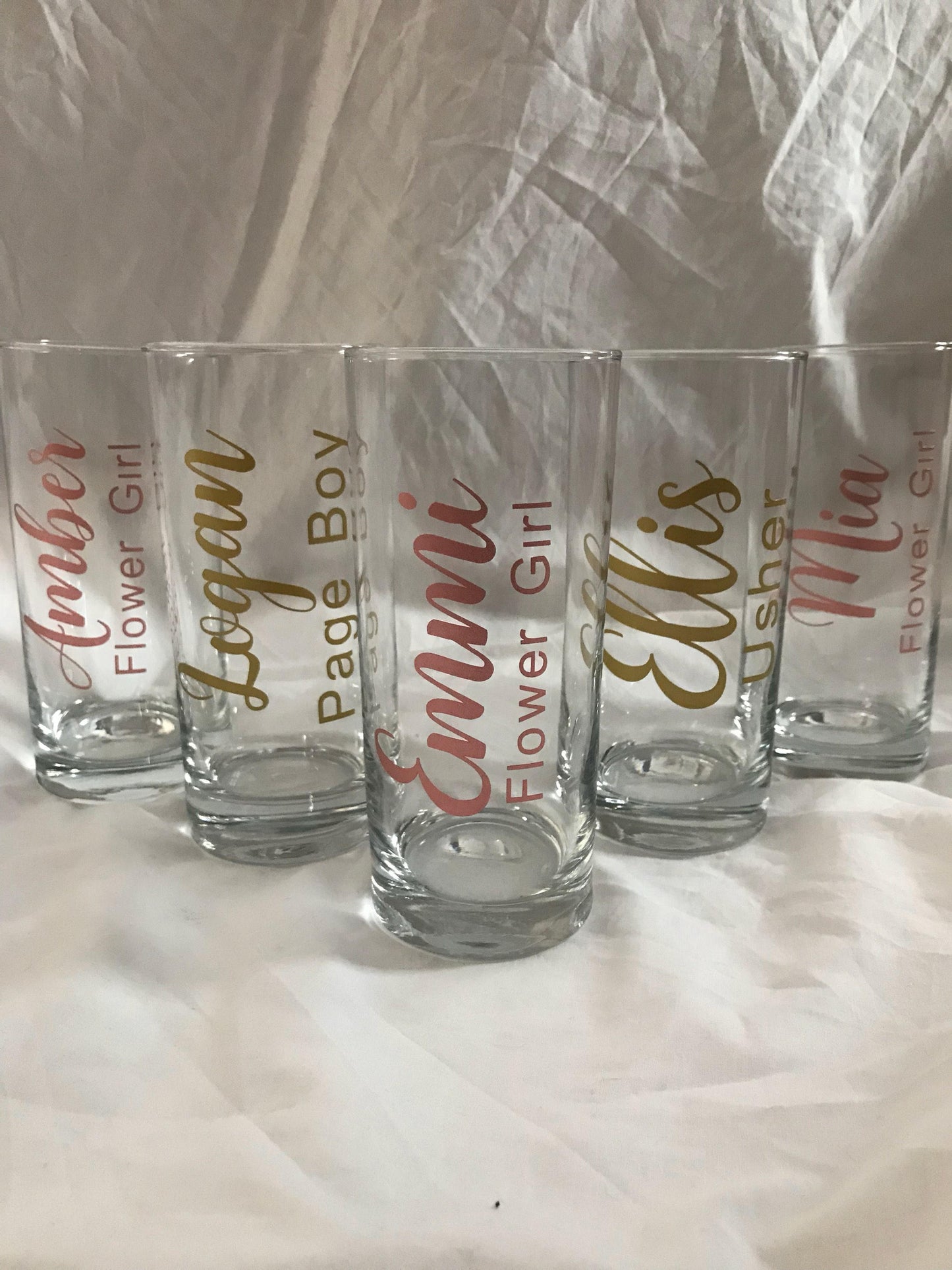 Bridal tumblers, personalised glasses, rose gold tumblers , wedding party gifts