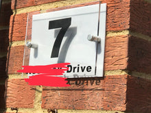 Load image into Gallery viewer, House number sign, personalised address sign, acrylic house number, street sign
