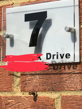 Load image into Gallery viewer, House number sign, personalised address sign, acrylic house number, street sign
